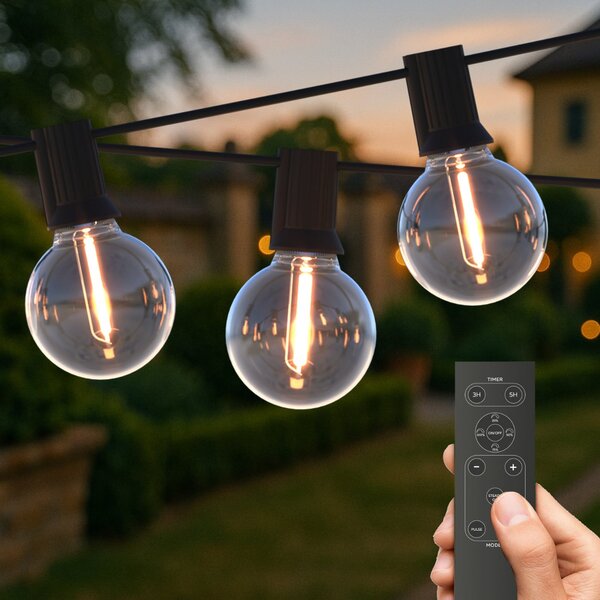 Calex Ηλιακή αλυσίδα LED Vista, μήκος 20 μέτρα, IP44, ρυθμιζόμενος, Διαφανές, Πλαστικό