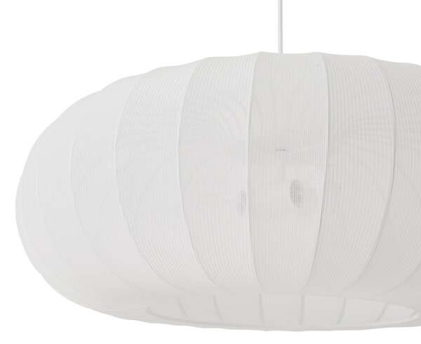 Lindby Κρεμαστό φωτιστικό Helin, λευκό, Ø 70 cm, ύφασμα, 3 x E27, ρυθμιζόμενος, Λευκό, Σαλόνι / τραπεζαρία, Ύφασμα / Κλωστοϋφαντουργία, Σκανδιναβικό