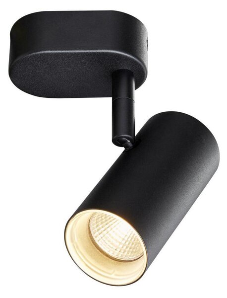 SLV LED προβολέας τοίχου Noblo, 2.700 K, μαύρο, 13 cm μέταλλο, ρυθμιζόμενος, Μαύρο, Σαλόνι / τραπεζαρία, Αλουμίνιο, σύγχρονο