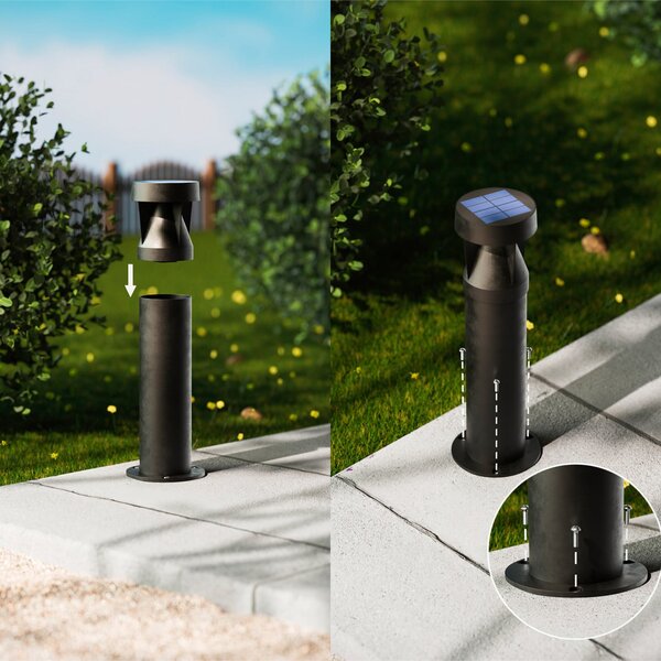 Philips LED ηλιακό φωτιστικό βάσης Avery, μαύρο, IP44, Μαύρο, Πλαστικό