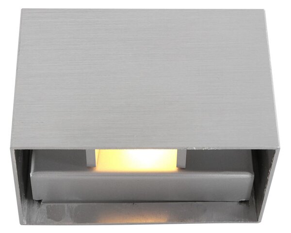 Steinhauer LED-Απλίδα τοίχου Muro 3365, ατσάλι γκρι, γωνιακή, G9, 2.700 K, ρυθμιζόμενος, Μεταλλικό, Σαλόνι / τραπεζαρία, Μέταλλο, σύγχρονο, Πρίζα τοίχου πάνω/κάτω