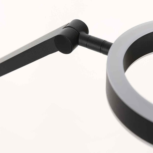 Steinhauer LED επιτραπέζια λάμπα Ringlux, μαύρη, μέταλλο, ρυθμιζόμενη, ρυθμιζόμενος, Μαύρο, Σαλόνι / τραπεζαρία, Μέταλλο, σύγχρονο