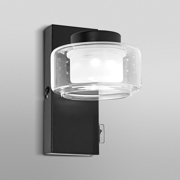 OSRAM LED απλίκα ORBIS FLAME, μαύρο, μέταλλο, IP44 CCT, Μαύρο, Μπάνιο, Μέταλλο, σύγχρονο