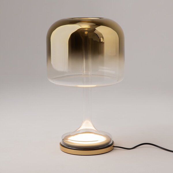 Maytoni LED επιτραπέζια λάμπα Spirito, χρυσό, γυαλί, ύψος 42 cm, Χρυσό / Ορείχαλκου, Σαλόνι / τραπεζαρία, Γυαλί