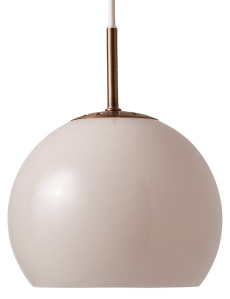 FRANDSEN Κρεμαστό φωτιστικό Ball Glass, γκρι άμμου, Ø 25 cm, ρυθμιζόμενος, Γκρι, Σαλόνι / τραπεζαρία, Γυαλί, σχεδιασμός