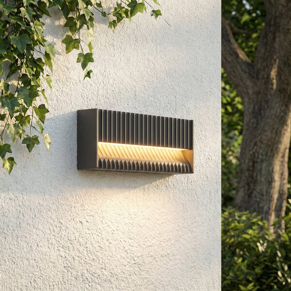 Lucande LED φωτιστικό εξωτερικού χώρου Tavion, 25 cm, ανθρακί, IP65, Μαύρο, Αλουμίνιο, σύγχρονο