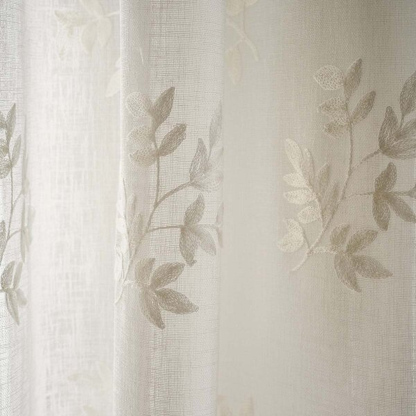 Κουρτίνα με σιρίτι 140x295cm GOFIS HOME Leaf Offwhite SS24 532