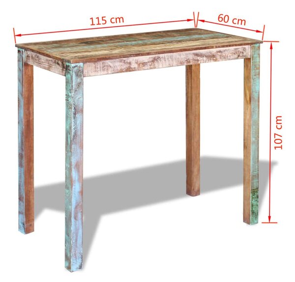 Τραπέζι Μπαρ 115 x 60 x 107 εκ. από Μασίφ Ανακυκλωμένο Ξύλο - Πολύχρωμο