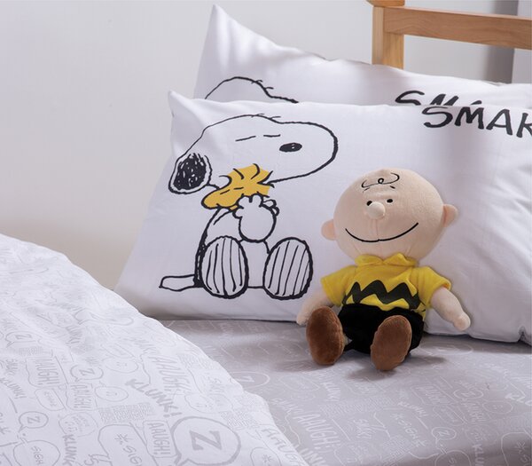 Σετ Σεντόνια Παιδικά Μονά Snoopy Smak White/Grey 2x(170x260) + 1x(52x72) - Nef Nef