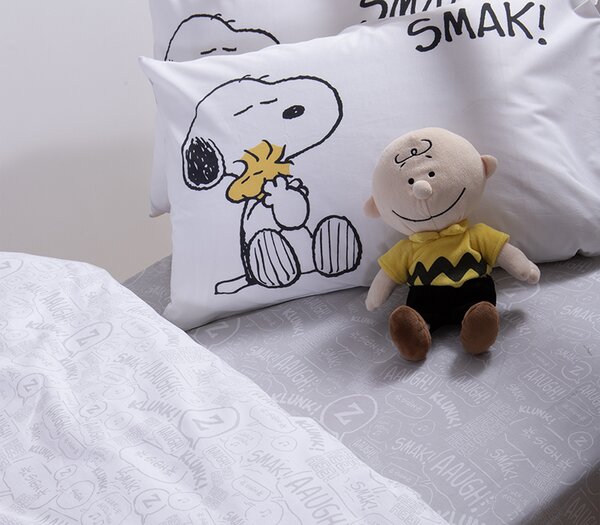 Σετ Σεντόνια Παιδικά Μονά Snoopy Smak White/Grey 2x(170x260) + 1x(52x72) - Nef Nef