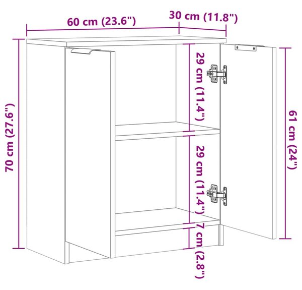 Ντουλάπι Παλ. Ξύλο 60 x 30 x 70 εκ. από Επεξεργασμένο Ξύλο - Καφέ