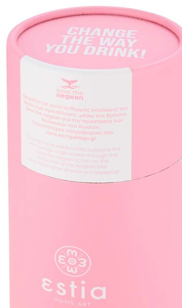 ΘΕΡΜΟΣ TRAVEL FLASK SAVE THE AEGEAN 750ml BLOSSOM ROSE ESTIA 01-22365