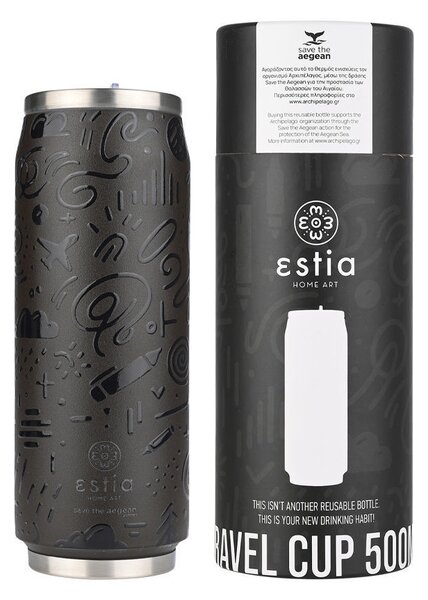 ΘΕΡΜΟΣ TRAVEL CUP SAVE THE AEGEAN 500ml NOIR ECHO ESTIA 01-22631