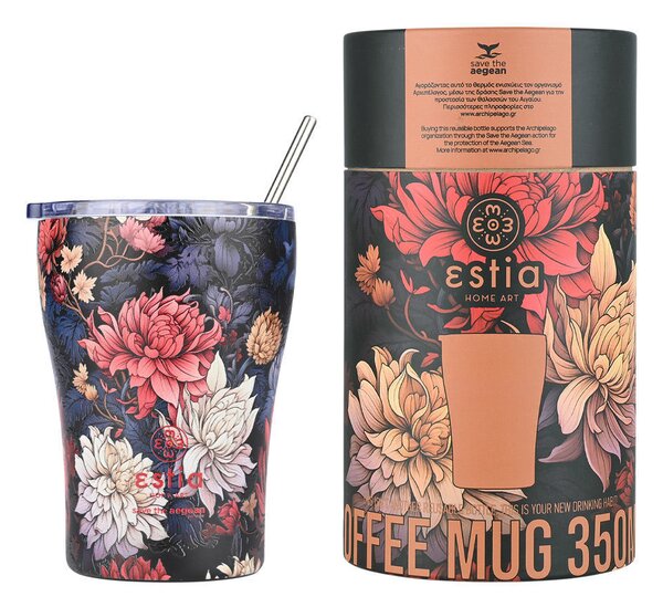 ΘΕΡΜΟΣ COFFEE MUG SAVE THE AEGEAN 350ml MIDNIGHT BLOSSOM ESTIA 01-22945