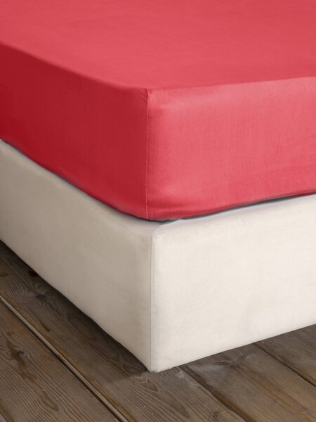 Σεντόνι Υπέρδιπλο με Λάστιχο Superior Satin - Red - Nima Home