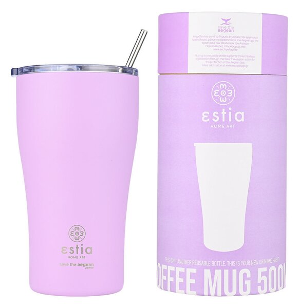 ΘΕΡΜΟΣ COFFEE MUG SAVE THE AEGEAN 500ml LAVENDER PURPLE ESTIA 01-23195