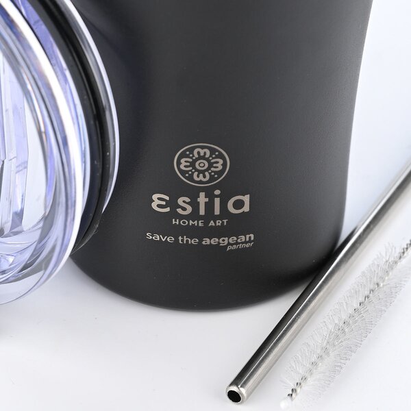 ΘΕΡΜΟΣ COFFEE MUG SAVE THE AEGEAN 500ml MIDNIGHT BLACK ESTIA 01-23122