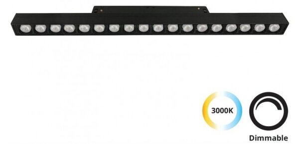 Φωτιστικό Μαγνητικής Ράγας LED 21W 3000K 36,5x4,4 Magnetic Viokef 4244403 Μαύρο