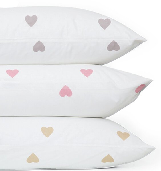 Σετ Μαξιλαροθήκες Mix&Match Hearts Γκρι 2x(50x70) - Borea Home