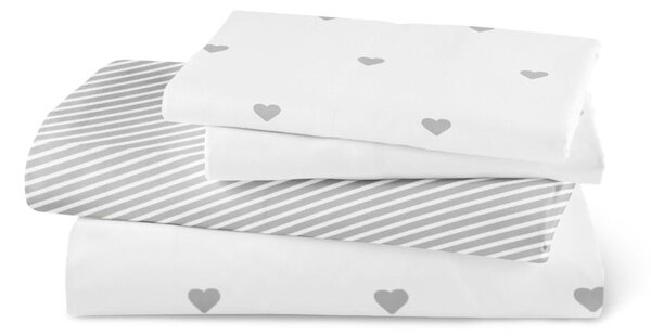 Σετ Μαξιλαροθήκες Mix&Match Hearts Γκρι 2x(50x70) - Borea Home