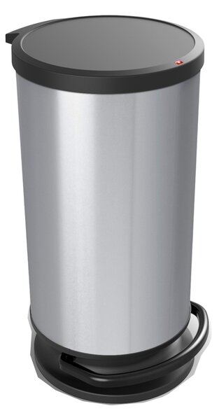 Κάδος Απορριμάτων Στρογγυλός Paso Silver Metallic 30L 35,7x30,2x59,2 - Rotho