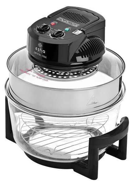 Φουρνάκι Ρομποτ Crystal Cook 1400W 12Lt Με Αντιστάσεις Μαύρο - Estia