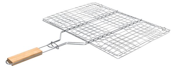 Σχαρα Ψησίματος Barbeque Μεταλλική 49X30cm Με Ξύλινη Λαβή - Estia