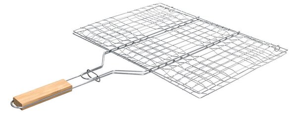 Σχαρα Ψησίματος Barbecue Μεταλλική 60X40cm Με Ξύλινη Λαβή - Estia