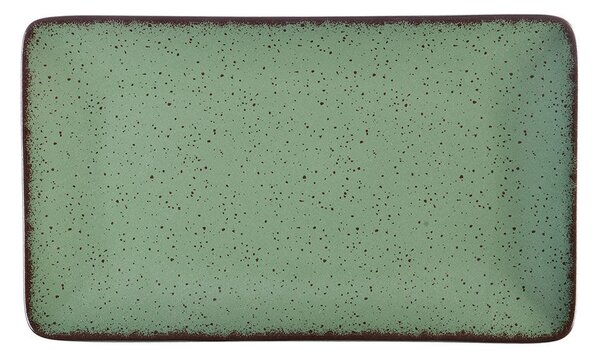 Πιατέλα Ορθογώνια Πορσελάνινη Terra Green 31x21cm - Estia