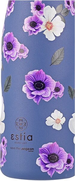 Μπουκάλι Θερμός Travel Flask Save The Aegean Garden Blue 500ml - Estia