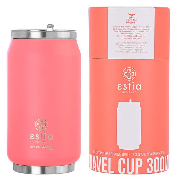 Ποτήρι Θερμός Travel Cup Save The Aegean Fusion Coral 300ml - Estia