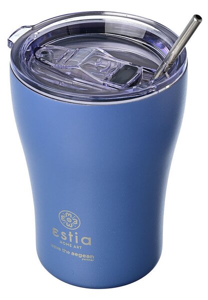 Θερμός Coffee Mug 350ml με Καλαμάκι ESTIA Save the Aegean Denim Blue