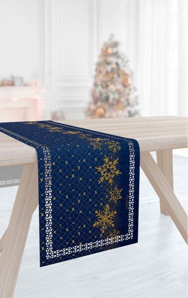 Runner Christmas 2031 Blue Laser Cut 40X160 - Saint Clair