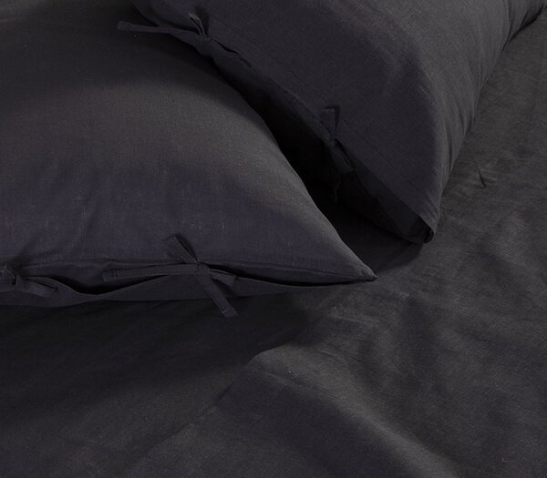 Παπλωματοθήκη Μονή Cotton-Linen Anthracite 160x220 - Nef Nef