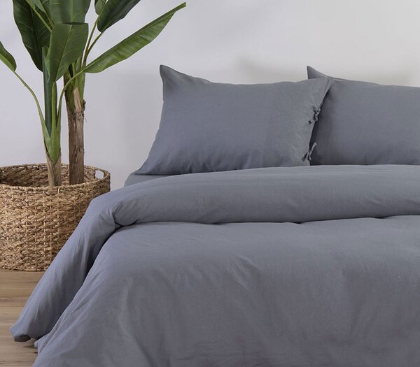 Σεντόνι Μονό Cotton-Linen Grey 170x270 - Nef Nef