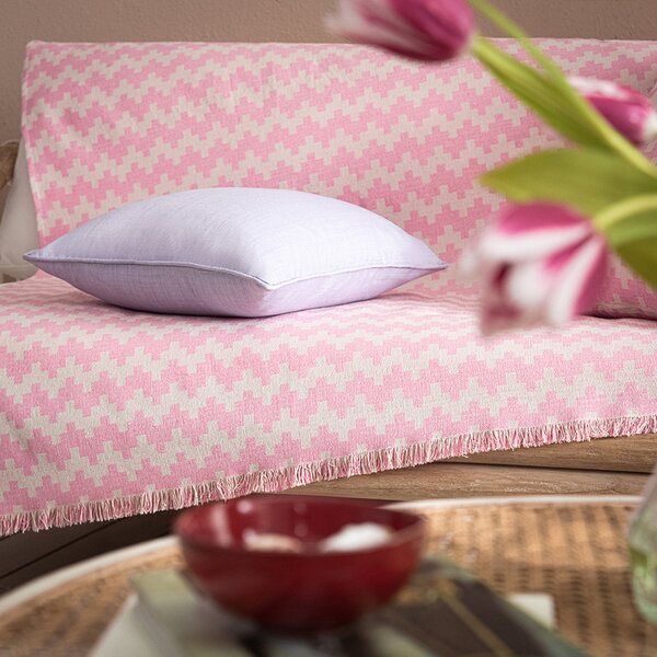 Ριχτάρι Διθέσιου Summer waves Gum Pink 180X250cm - Gofis Home 466/23