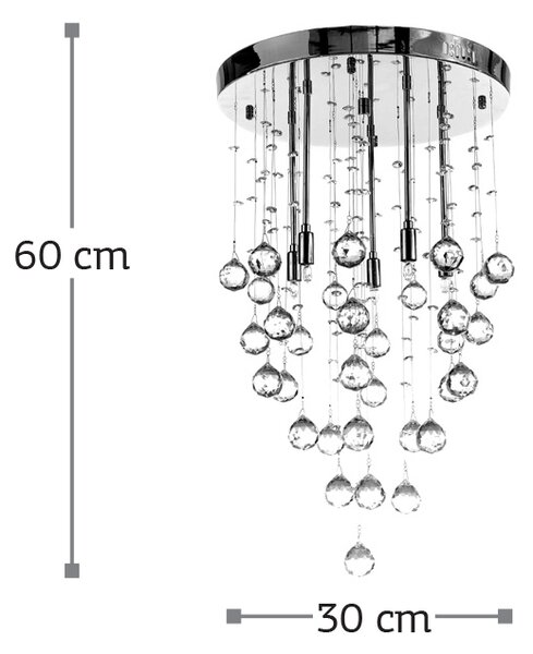 InLight Φωτιστικό οροφής από χρώμιο μέταλλο και διάφανα κρύσταλλα (5201-Γ)