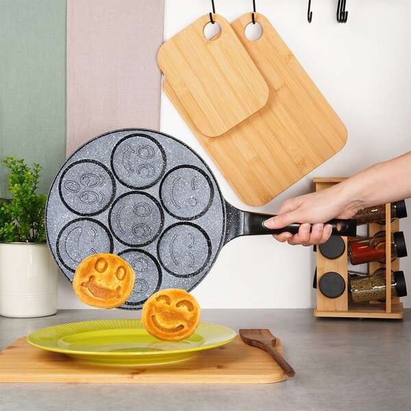 Γρανιτένιο Τηγάνι για Αβγά & Pancakes 7 Θέσεων Vilde 26 cm – Αντικολλητικό Τηγάνι