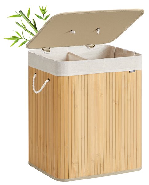 Καλάθι Απλύτων 2 Θέσεων 120Lit (50x40x61) Songmics LCB014Y01V1