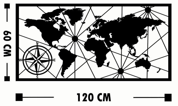 Διακοσμητικό Τοίχου (120x60) A-G World Map Large 891TNL1760