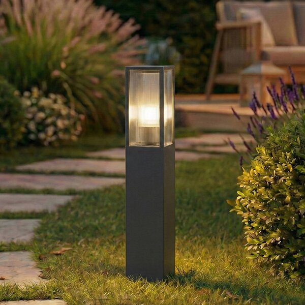 Lindby Φωτιστικό διαδρόμου Peldar, ανθρακί/ραβδωτό, 80 cm, ρυθμιζόμενος, Μαύρο, Αλουμίνιο, σύγχρονο
