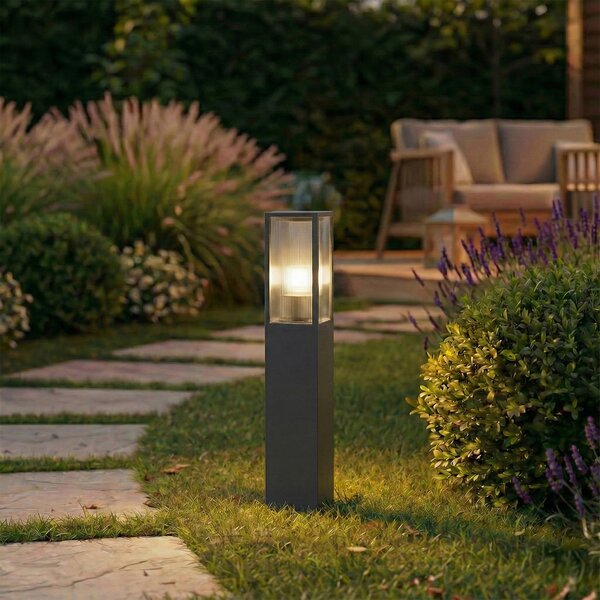 Lindby Φωτιστικό διαδρόμου Peldar, ανθρακί/ραβδωτό, 80 cm, ρυθμιζόμενος, Μαύρο, Αλουμίνιο, σύγχρονο