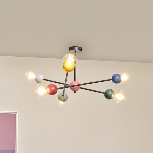 OSRAM Φωτιστικό οροφής Decor Bubble, 6 φώτα, ατσάλι, πολύχρωμο, E27, ρυθμιζόμενος, Πολύχρωμο, Σαλόνι / τραπεζαρία, Μέταλλο, σύγχρονο