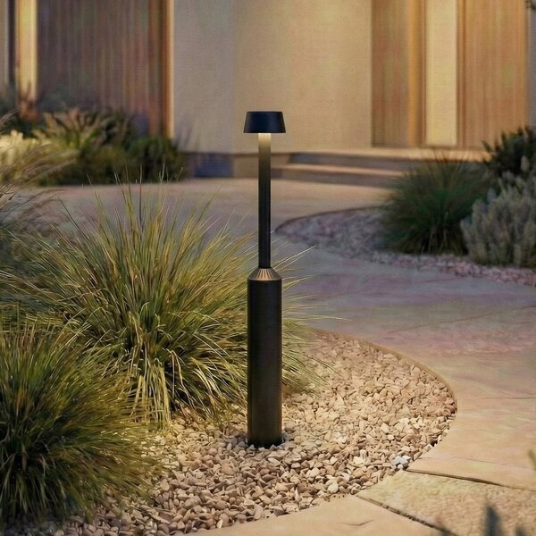 Lucande LED φως διαδρόμου Tareko, 90 cm, ανθρακί, IP65, Μαύρο, Αλουμίνιο, σύγχρονο