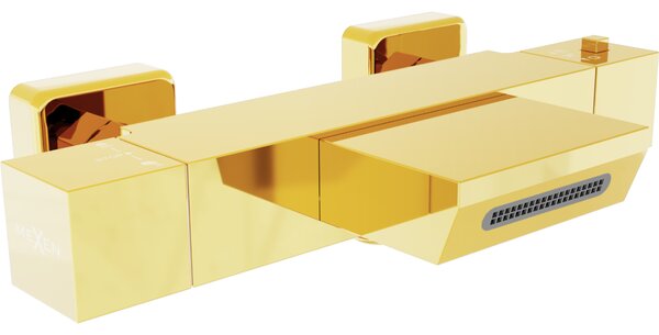 Mexen Cube θερμοστατική βρύση μπανιέρας, χρυσή - 77360-50