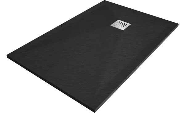 Mexen Stone+ ορθογώνιος σύνθετος δίσκος ντους 80 x 70 cm, μαύρο - 44707080