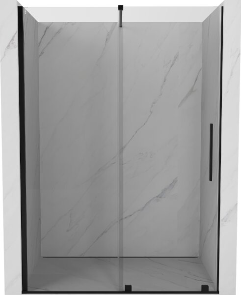 Mexen Velar συρόμενες πόρτες ντους 130 cm, διάφανες, μαύρες - 871-130-000-01-70