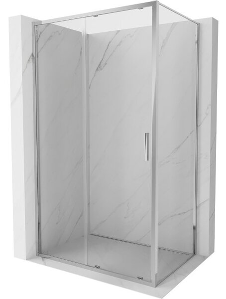 Mexen Exo συρόμενη καμπίνα ντους 130 x 100 cm, διαφανής, χρώμιο - 8151-130-100-01-00