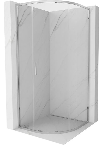 Mexen Exo ημικυκλική συρόμενη καμπίνα ντους 70 x 70 cm, διάφανη, χρώμιο