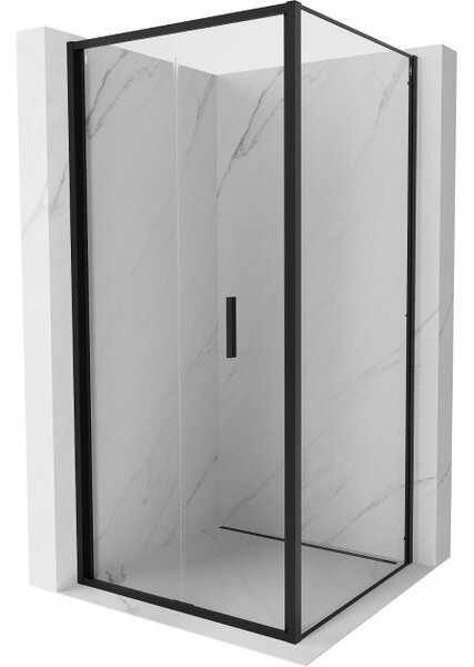 Mexen Exo πτυσσόμενη καμπίνα ντους 80 x 80 cm, διάφανη, μαύρη - 816-080-080-70-00